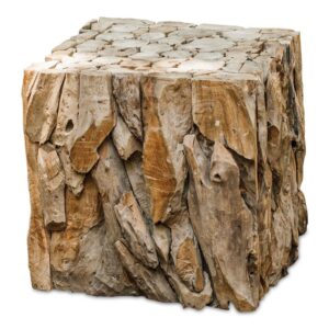 Bunching Cube Teakwood Accent Table