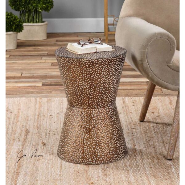 Cutler Accent Table styled beside an accent chair in modern living room