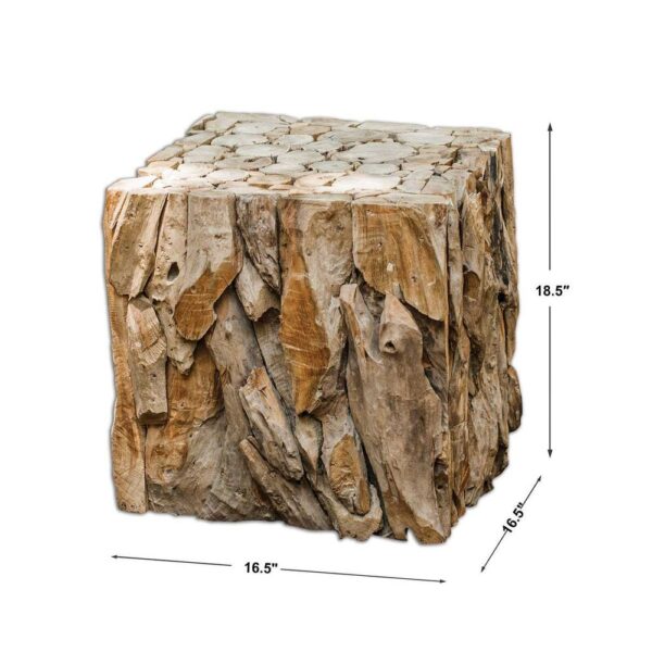 Bunching Cube Teakwood Accent Table - Image 3