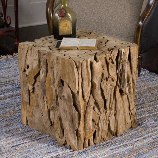 Bunching Cube Teakwood Accent Table - Image 4