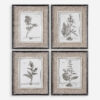 SET OF 4 GREY BOTANICAL FRAMED PRINTS