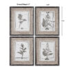 SET OF 4 GREY BOTANICAL FRAMED PRINTS - Image 4