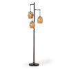 THREE DRUM SHAPED FLOOR LAMP