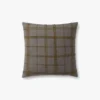 CHARCOAL WITH OLIVE PLAID PILLOW SET